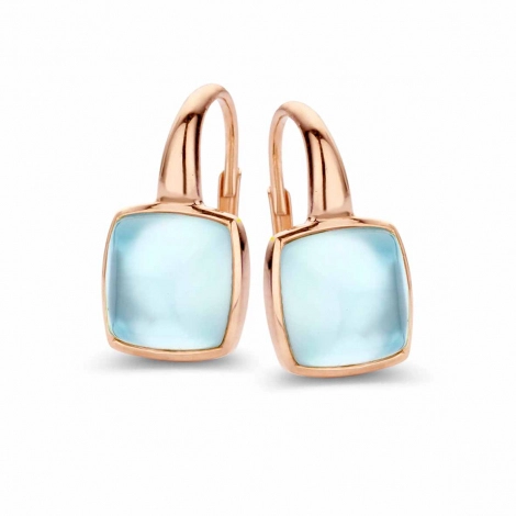 Boucles d'oreilles Topaze Sky blue  sur nacre One More