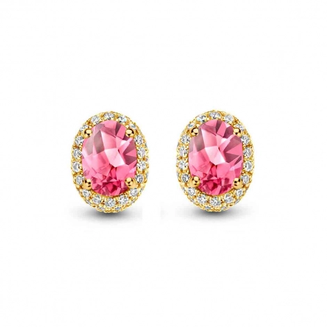  Boucles d'oreilles tourmaline rose et diamants One More