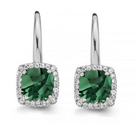 Boucles d'oreilles Tourmaline Verte et diamants - One More