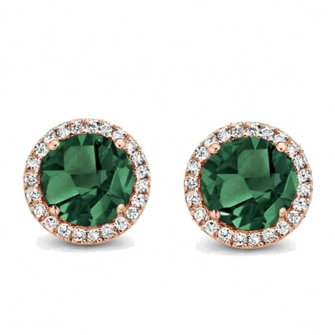 Boucles d'oreilles Tourmaline Verte et diamants - One More