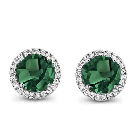 Boucles d'oreilles Tourmaline Verte et diamants - One More