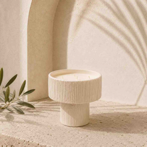 Bougie Parfumée Coupe Striée Blanc