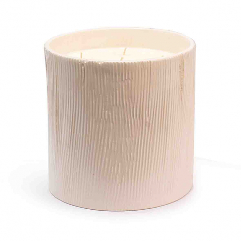 Bougie Parfumée Striée Blanc XL à combiner