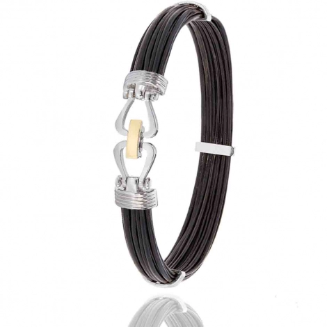 Bracelet Albanu poils d'lphant fermoir anneaux deux Ors