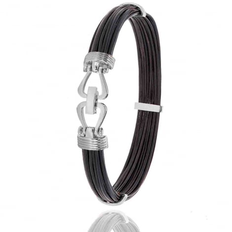 Bracelet Albanu poils d'lphant fermoir Platine