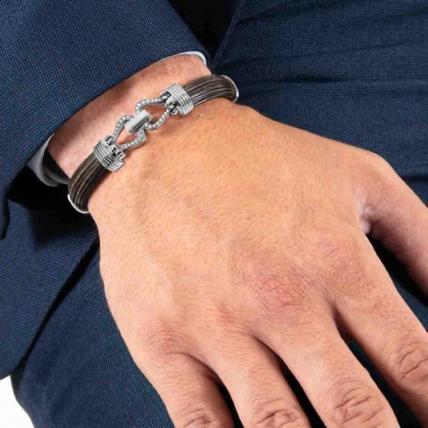 Bracelet Albanu poils d'lphant fermoir Platine et diamant