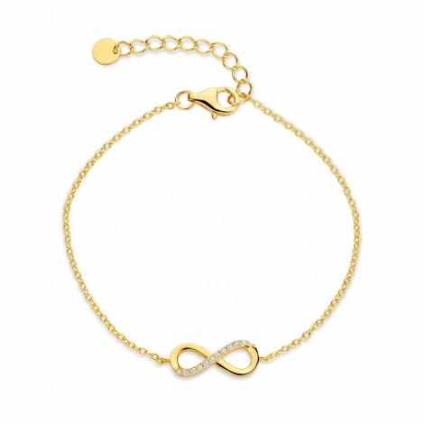 Bracelet argent plaqu or - signe infini et oxydes - Naiomy