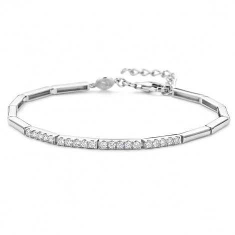 Bracelet barrettes argent oxydes - Naiomy