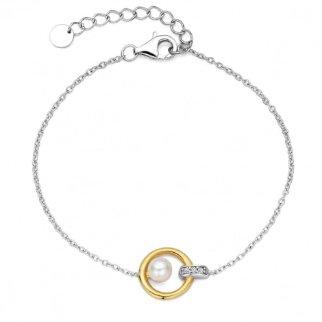 Bracelet bicolore en argent et perle- Naiomy