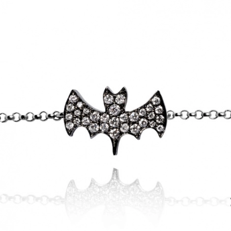 Bracelet  chauve souris serti de diamants blancs sur or noirs