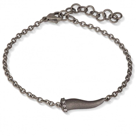Bracelet corne Mano J en titane et diamants blancs