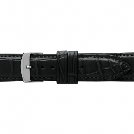 Bracelet Montre Crocodile Mat Noir