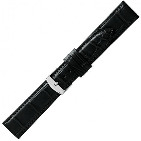 Bracelet Montre Crocodile Mat Noir