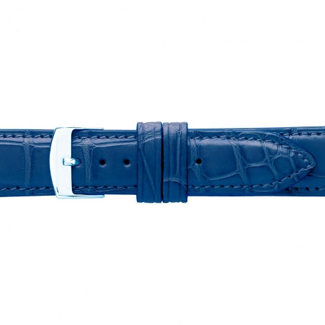 Bracelet Montre Crocodile Mat Bleu