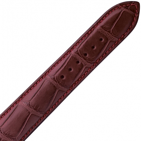 Bracelet Montre Crocodile Mat Bordeaux