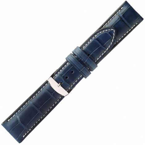 Bracelet Montre Crocodile Mat Marine