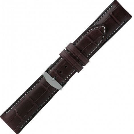 Bracelet Montre Crocodile Mat Marron