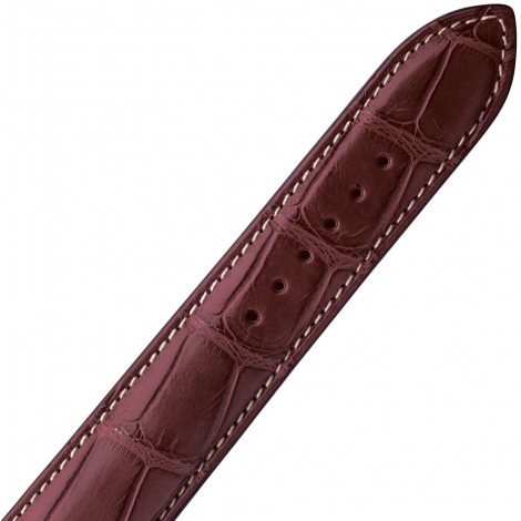 Bracelet Montre Crocodile Mat Bordeaux