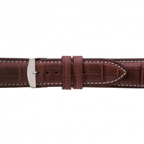 Bracelet Montre Crocodile Mat Bordeaux