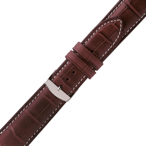 Bracelet Montre Crocodile Mat Bordeaux