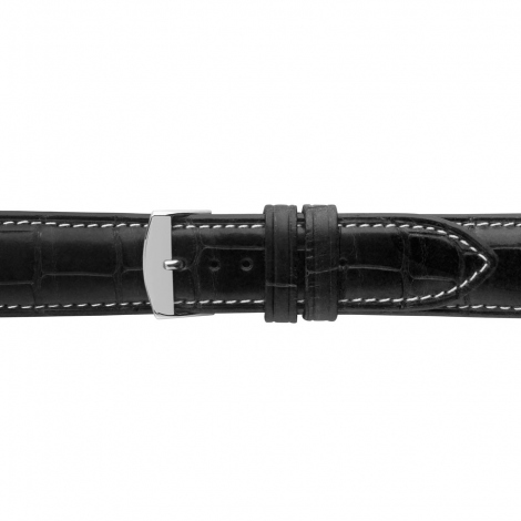 Bracelet Montre Crocodile Mat noir