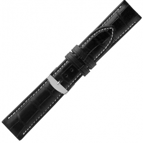 Bracelet Montre Crocodile Mat noir