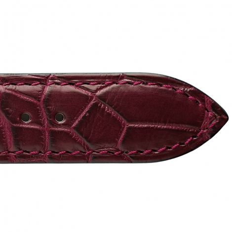 Bracelet Montre Crocodile Mat Bordeaux