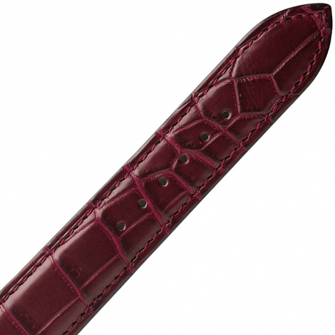 Bracelet Montre Crocodile Mat Bordeaux