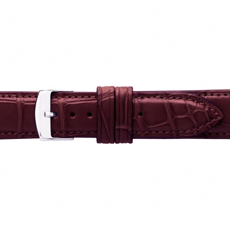 Bracelet Montre Crocodile Mat Bordeaux