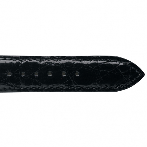 Bracelet de montre Crocodile Unisexe de couleur Noir -Élizane - 18124-01