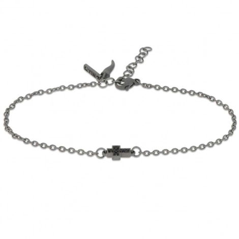 Bracelet croix en titane et diamants noirs - Mano J