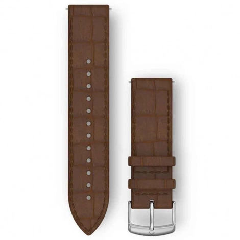 Bracelet Cuir gaufr Brun fonc - 20mm - Garmin