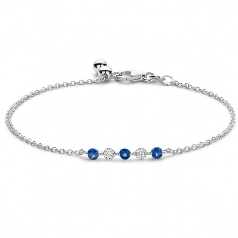 Bracelet Diamants et saphir bleu - One More