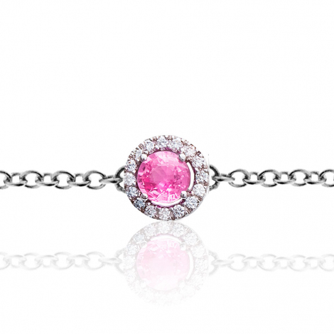 Bracelet diamants One More saphir rose