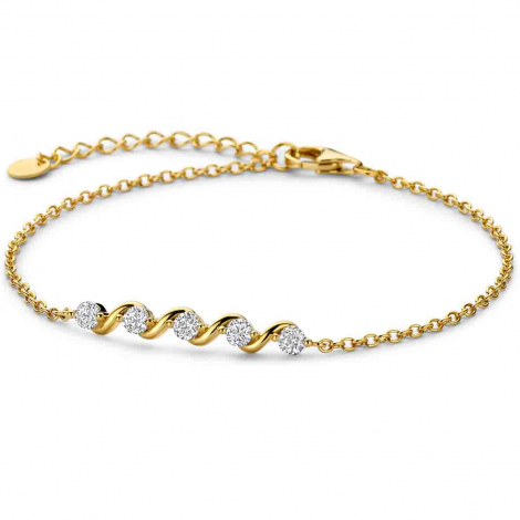 Bracelet en argent plaqué or et oxydes - Naiomy à combiner