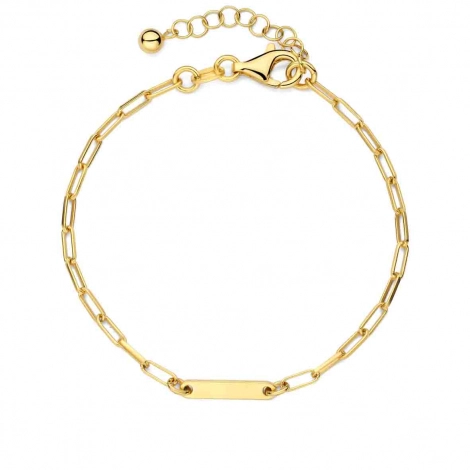 Bracelet en argent plaqu or jaune avec 3 plaques - Naiomy