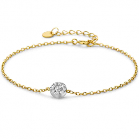Bracelet en argent plaqué or jauneet oxydes - Naiomy à combiner