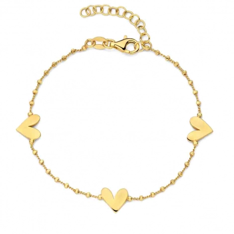 Bracelet en argent plaqu or motif coeur - Naiomy