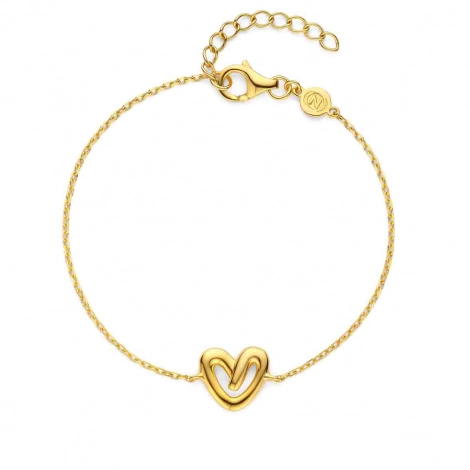Bracelet en argent plaqu or motif coeur - Naiomy