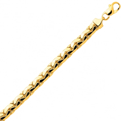 Bracelet en or 9 carats maille haricot 3 mm
