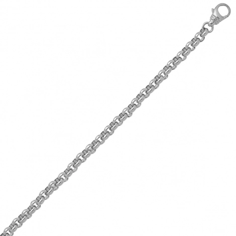 Bracelet en or blanc maille jaseron 2.5mm