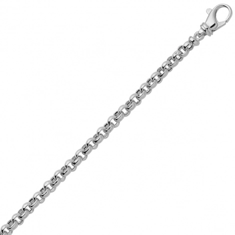 Bracelet en or blanc maille Jaseron 4mm