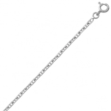 Bracelet en or blanc maille marine 1.5mm