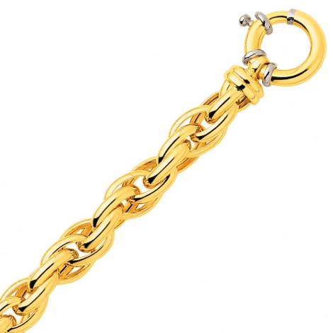 Bracelet en or double maille Jaseron 8mm