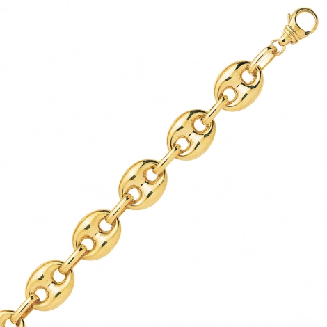 Bracelet en or Grain de Caf 10 mm