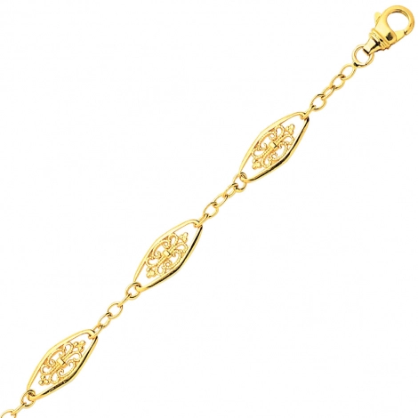 Bracelet en or maille Filigranes 6mm