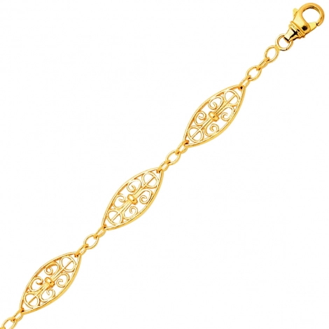 Bracelet en or maille Filigranes 7mm