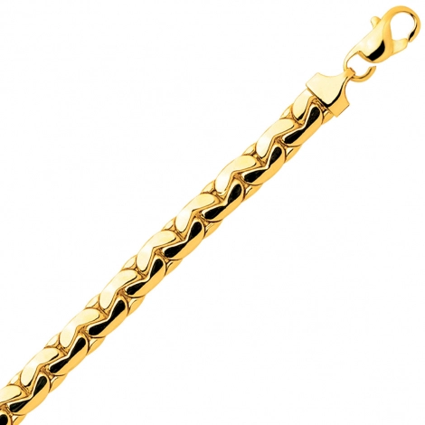 Bracelet en or maille haricot 3.5 mm