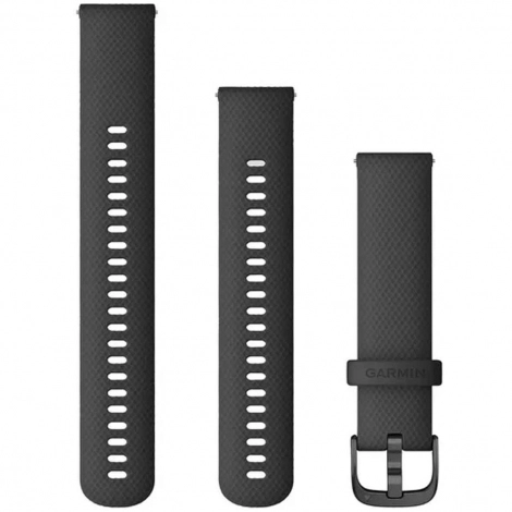 Bracelet en silicone Noir - 20mm - Garmin
