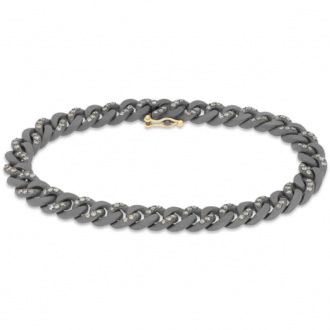 Bracelet Gourmette Mano J en titane et Diamants Bruns � combiner